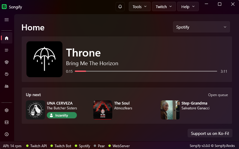 Home with a viewer request on the next track